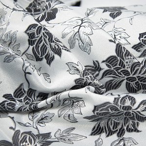 Портьерная ткань с люрексом 150 см H627 цвет 8 серый цветы