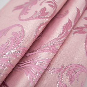 Портьерная ткань с люрексом 150 см Х7187 цвет 5 розовый вензель