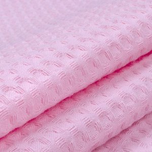 Ткань вафельное полотно гладкокрашенное 150 см 240 гр/м2 7х7 мм цвет 071 розовый