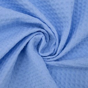 Ткань вафельное полотно гладкокрашенное 150 см 240 гр/м2 7х7 мм цвет 409 голубой