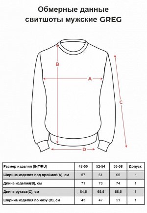Свитшот мужской GREG G121-OZ03-38 (хаки)