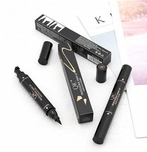 2-сторонняя подводка-фломастер с штампом стрелка QIC Liquid duo eyeliner