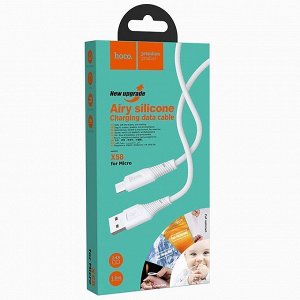 Кабель USB - micro USB Hoco X58 Airy silicone  100см 3A (white)