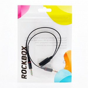 Адаптер RockBox 3.5 (м)(совмещенный) - 3.5 (п) (микрофон)/3.5 (п) (наушники) (black)