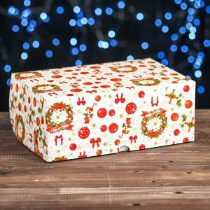 Коробка на 6 капкейков "Рождество", 25 х 17 х 10 см