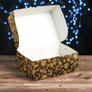 Коробка на 6 капкейков "Звезды-снежинки", 25 х 17 х 10 см