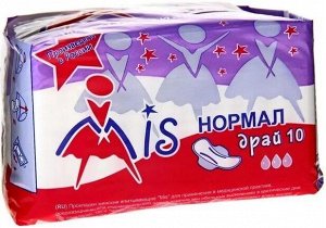 Прокладки гигиенические МиС Комфорт Нормал Драй с суперабсорбентом, 3 капли (длина 215мм), 10 штук в индивидуальной упаковке