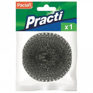Губка (мочалка) для посуды металлическая, спиральная, 15 г, PACLAN “Practi Spiro“, 408220