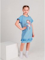 Ночная сорочка для девочки хлопок цвет Голубой
