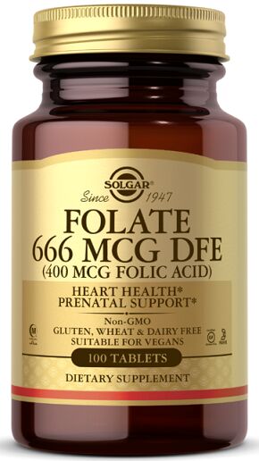 Фолиевая кислота Folate 666 MCG DFE Solgar 100 таб