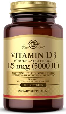 Solgar Витамин Д3 Vitamin D-3 125 mg (5000 IU ) 100 капс.