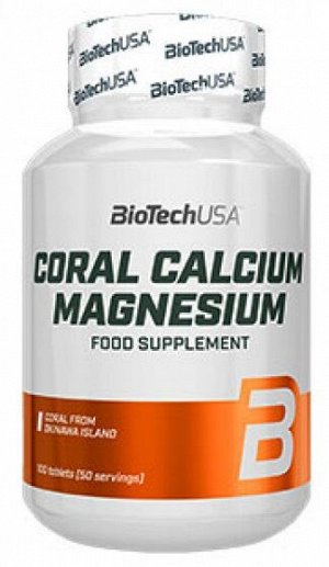 Кальций и магний Coral Calcium Magnesium BioTech USA 100 таб.