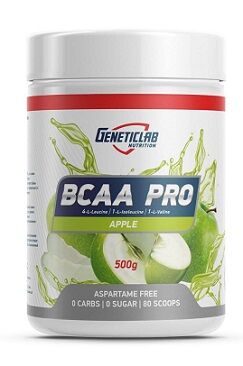 Комплекс аминокислот BCAA 4:1:1 Pro со вкусом яблока apple GeneticLab 500 гр.