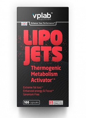 Жиросжигающий комплекс Lipo Jets Thermogenetic Metabolism Activator Vplab 100 капс.