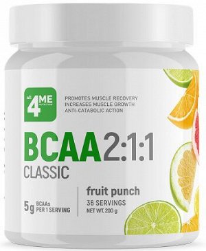 Комплекс аминокислот BCAA 2:1:1 classic fruit punch 4ME Nutrition 200 гр.