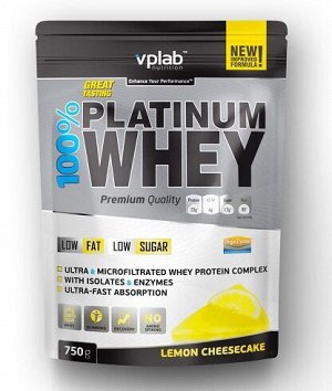 Протеин сывороточный Platinum Whey 100% lemon cheesecake Vplab 750 гр.