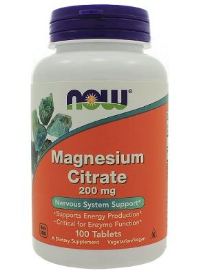 Магния цитрат Magnesium Citrate Now 200 мг.100 таб.