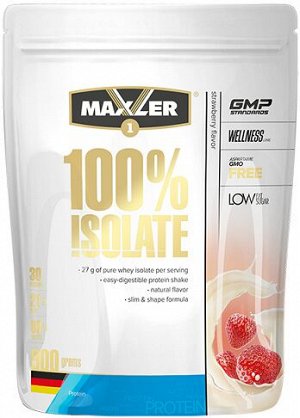 Протеин изолят сывороточный со вкусом клубники 100% Isolate Strawberry Maxler 900 гр.