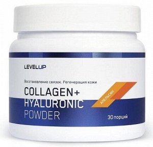 Коллаген и гиалуроновая кислота со вкусом малины Collagen + Hyaluronic Powder Level Up 150 гр.