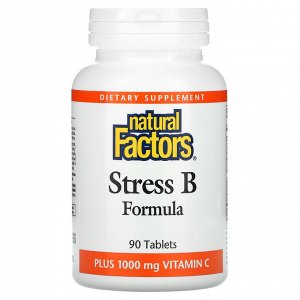 Natural Factors, Stress B Formula, плюс 1000 мг витамина C, 90 таблеток