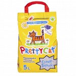 PrettyCat наполнитель комкующийся для кошачьих туалетов &quot;Cупер белый&quot; с ароматом лаванды 4,2 кг (5 л)