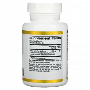 California Gold Nutrition, Fungiology, трутовик разноцветный полного спектра, 90 вегетарианских капсул