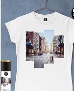 Женская футболка для девушки Улица, цвет белый