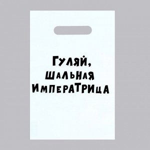 Пакет с приколами, полиэтиленовый с вырубной ручкой «Гуляй шальная императрица», 20 х 30 см, 35 мкм