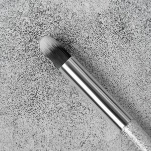 Кисть для макияжа «SHINE», 18 см, в чехле, цвет серебряный