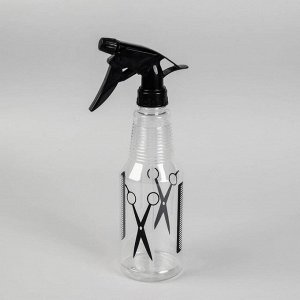 Распылитель парикмахерский «H2O», 500 мл, цвет прозрачный/чёрный