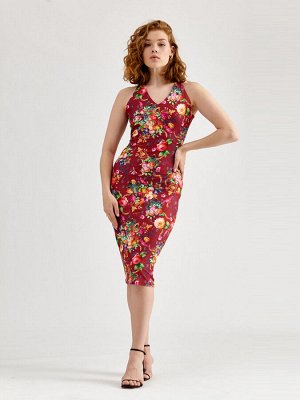 Платье "nice" масло od-632-4 цветы на бордовом