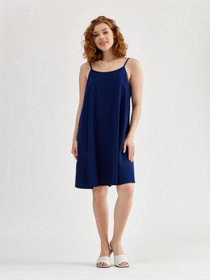 Платье-трапеция с открытоой спиной od-631-2 синее