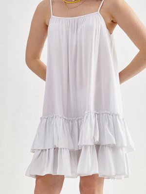 Платье штапель с воланами od-630-1 белое