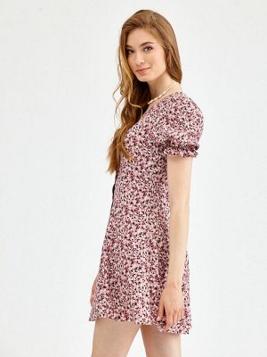Платье штапель od-629-2 цветы на розовом