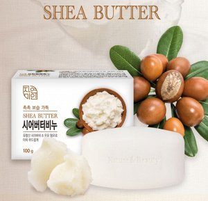 Глубокоувлажняющее и смягчающее туалетное мыло с маслом ши и экстрактом молока "Shea Butter Beauty Soap" (кусок 100 г) / 48
