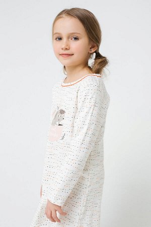 Сорочка для девочки Crockid К 1157 цветные штрихи на белой лилии