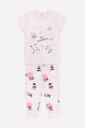 Пижама(Осень-Зима)+girls (нежно-розовый, панды в космосе)