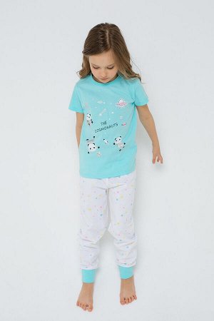 Пижама для девочки Crockid К 1526 аквамарин + радужный звездопад