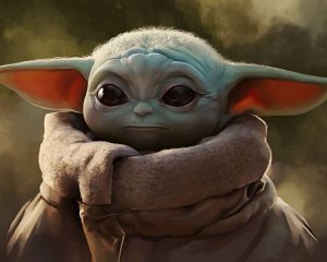 Картина по номерам на холсте "Baby Yoda"
