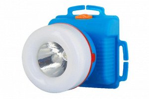 Фонарь  Ultra Flash  923-TH  (фонарь налобн., синий,1+8LED, 2реж,3ХR6,пласт,коробка)