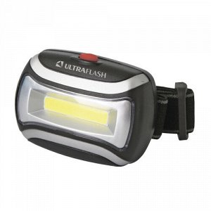 Фонарь  Ultra Flash  LED 5380 (налобн черный , 3 Вт COB LED, 3реж, пласт, пакет)