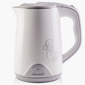 Чайник Galaxy GL 0301 белый (2 кВт, 1,5л, двойная стенка нерж и пластик) 6/уп