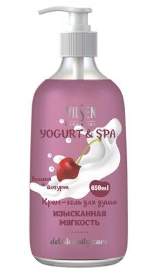 Крем-гель для душа Vilsen YOGURT & SPA Изысканнная мягкость 650мл вишня+йогурт /12/ 10438