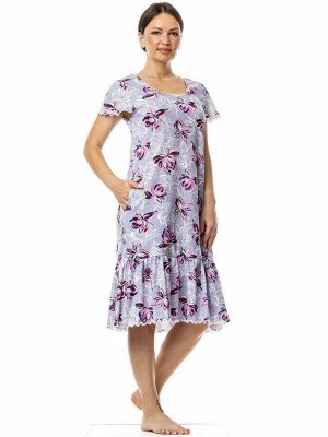 Платье с воланом "Водяные лилии". Цвет водяные лилии