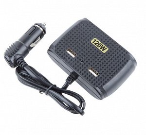 Разветвитель прикуривателя In Car USB & Three Sockets / 120W