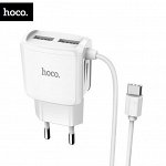 Зарядное устройство Hoco Mega Joy + Type-C кабель / 2 USB, 2,4A
