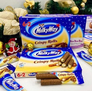 Milky Way crispy rolls 125g - Хрустящие трубочки Милки Вэй со сливочной начинкой 5шт. СРОК до 20.11.21!