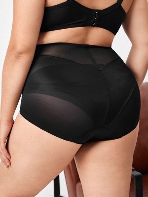 Корректирующие трусики с сетчатой вставкой Plus size