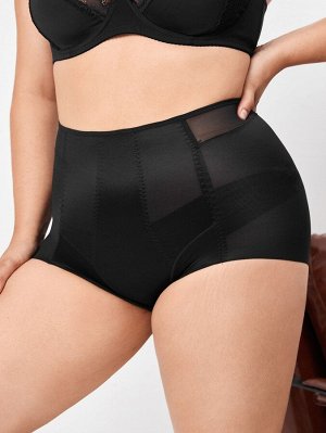 Корректирующие трусики с сетчатой вставкой Plus size