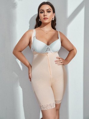 Корректирующее боди с кружевной отделкой и молнией Plus size